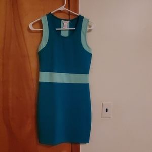 Turquoise and teal teal strapless dress